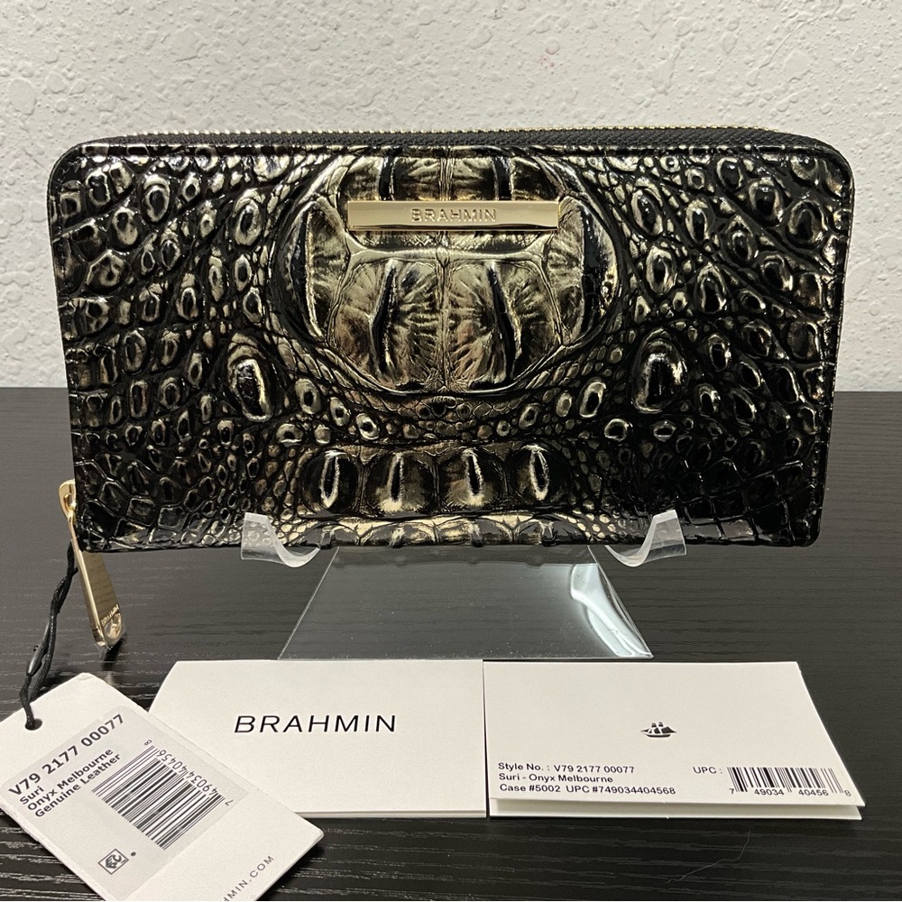 Brahmin Suri ONYX MELBOURNE Zip around Wallet W/Eye GORGEOUS